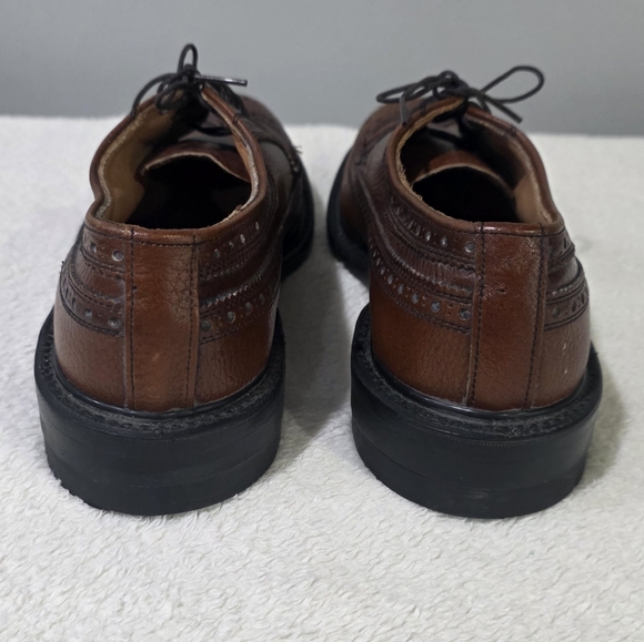 Vintage J.F. McElwain Company Unworn Brown Peppled Leather Wingtip Oxford Shoes main image 8